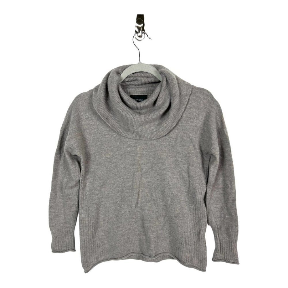 Cynthia Rowley‎ Gray 100% Extrafine Merino Wool Cowl Neck Sweater Size M